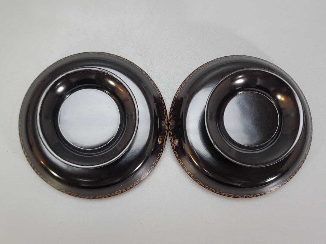 煎茶 時代 蒔絵 碗台 一対