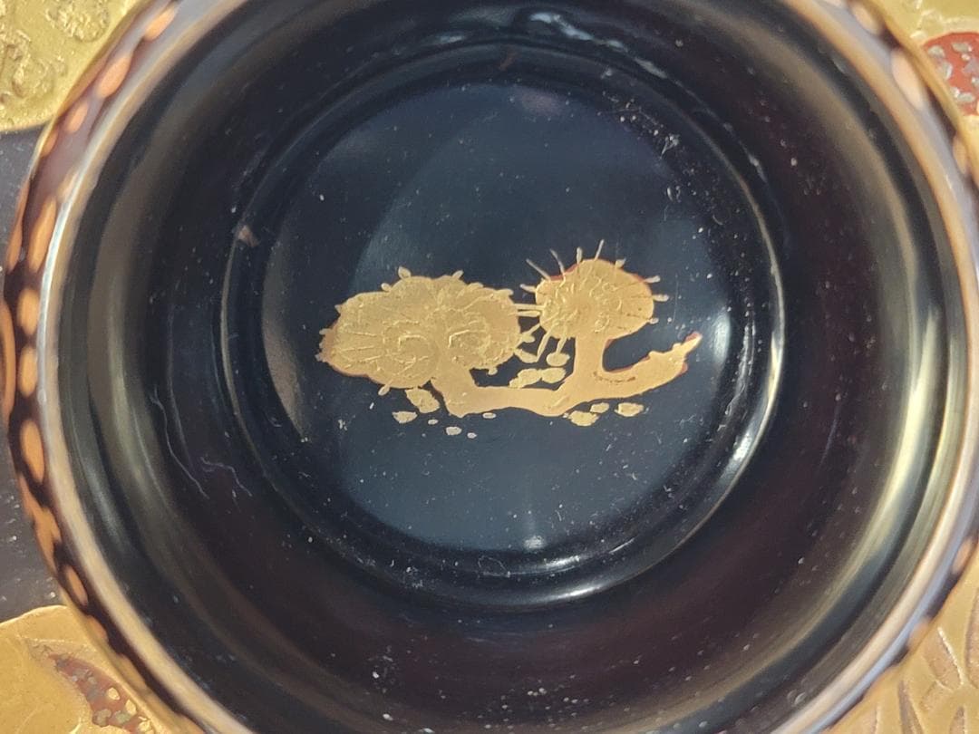 煎茶 時代 蒔絵 碗台 一対