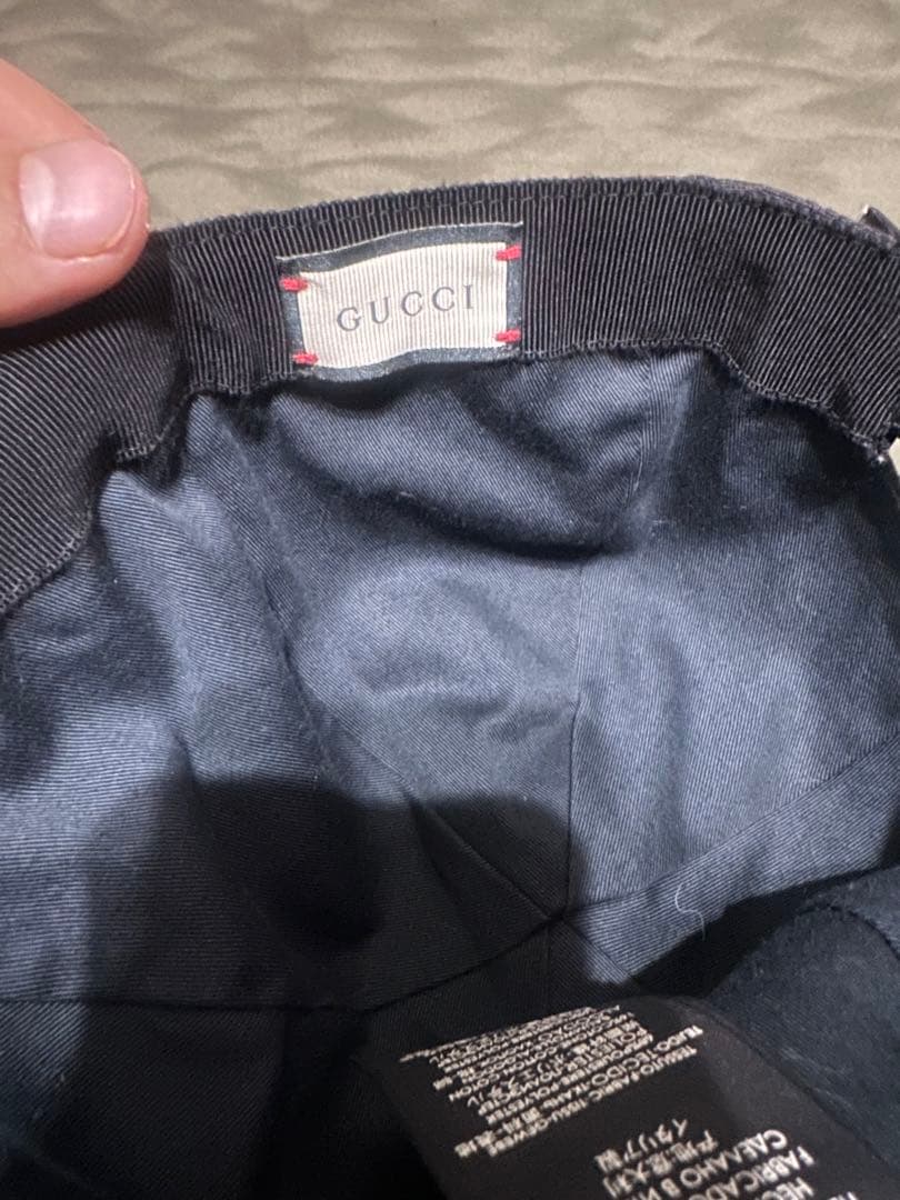 Gucci ブラック GGパターン キャップ
