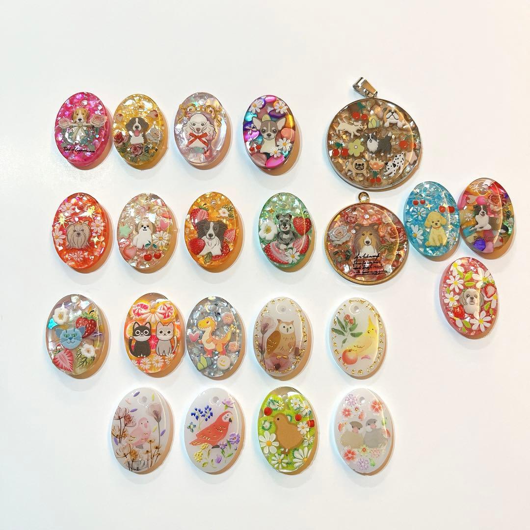 文鳥　桜文鳥　シナモン文鳥　白文鳥　チャーム　ストラップ　レジン　目印　マーカー