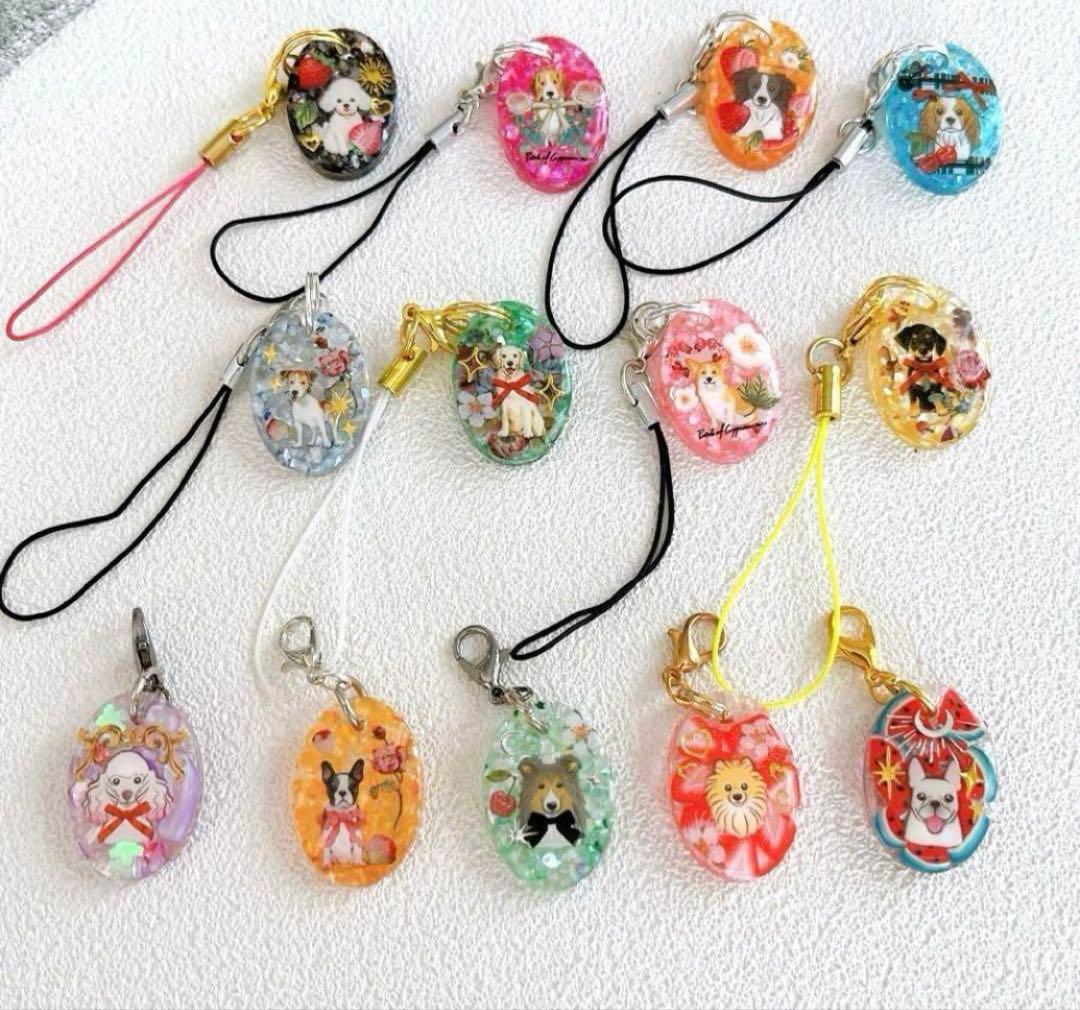 文鳥　桜文鳥　シナモン文鳥　白文鳥　チャーム　ストラップ　レジン　目印　マーカー