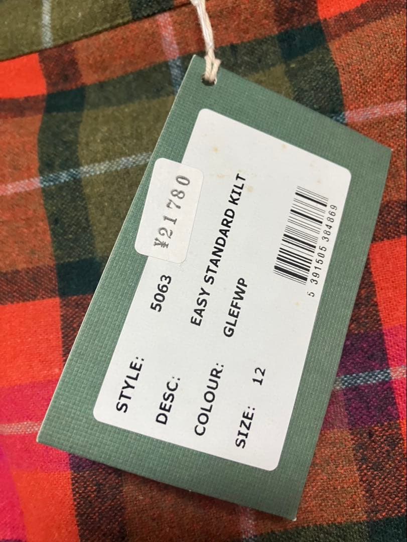 【タグ付き未使用品】オニールオブダブリン　巻きスカート　プリーツ　チェック　膝丈