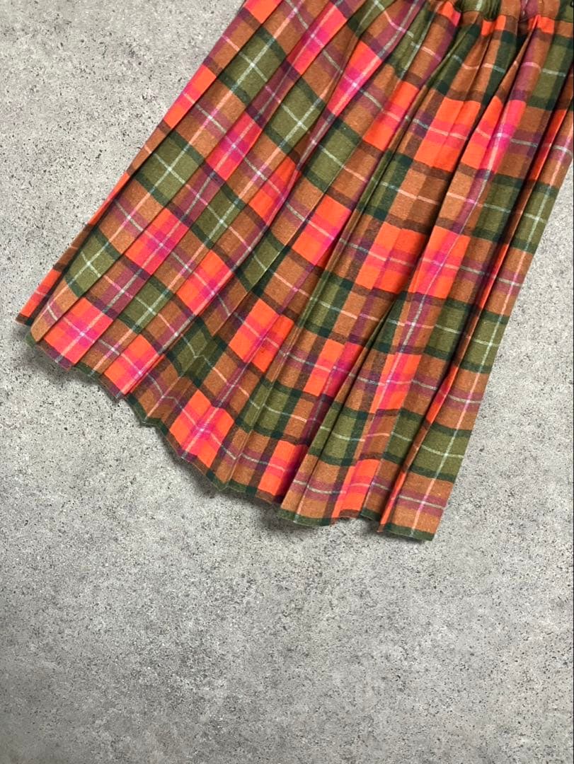 【タグ付き未使用品】オニールオブダブリン　巻きスカート　プリーツ　チェック　膝丈