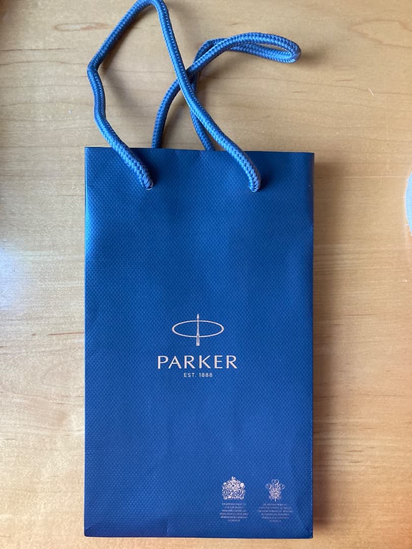 PARKER ボールペン 青 レザーケース付き