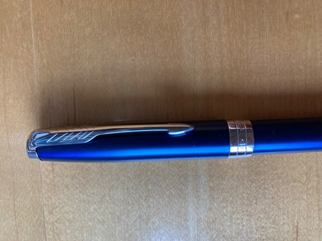 PARKER ボールペン 青 レザーケース付き