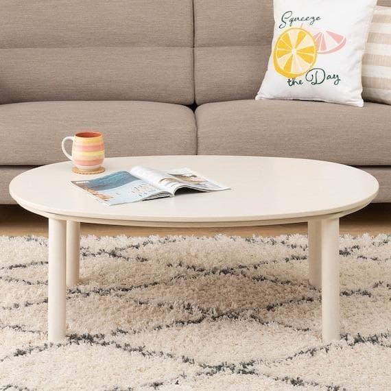 くるみ☺︎ ニトリ 楕円形リビングこたつ ホワイト GC03R 105WW