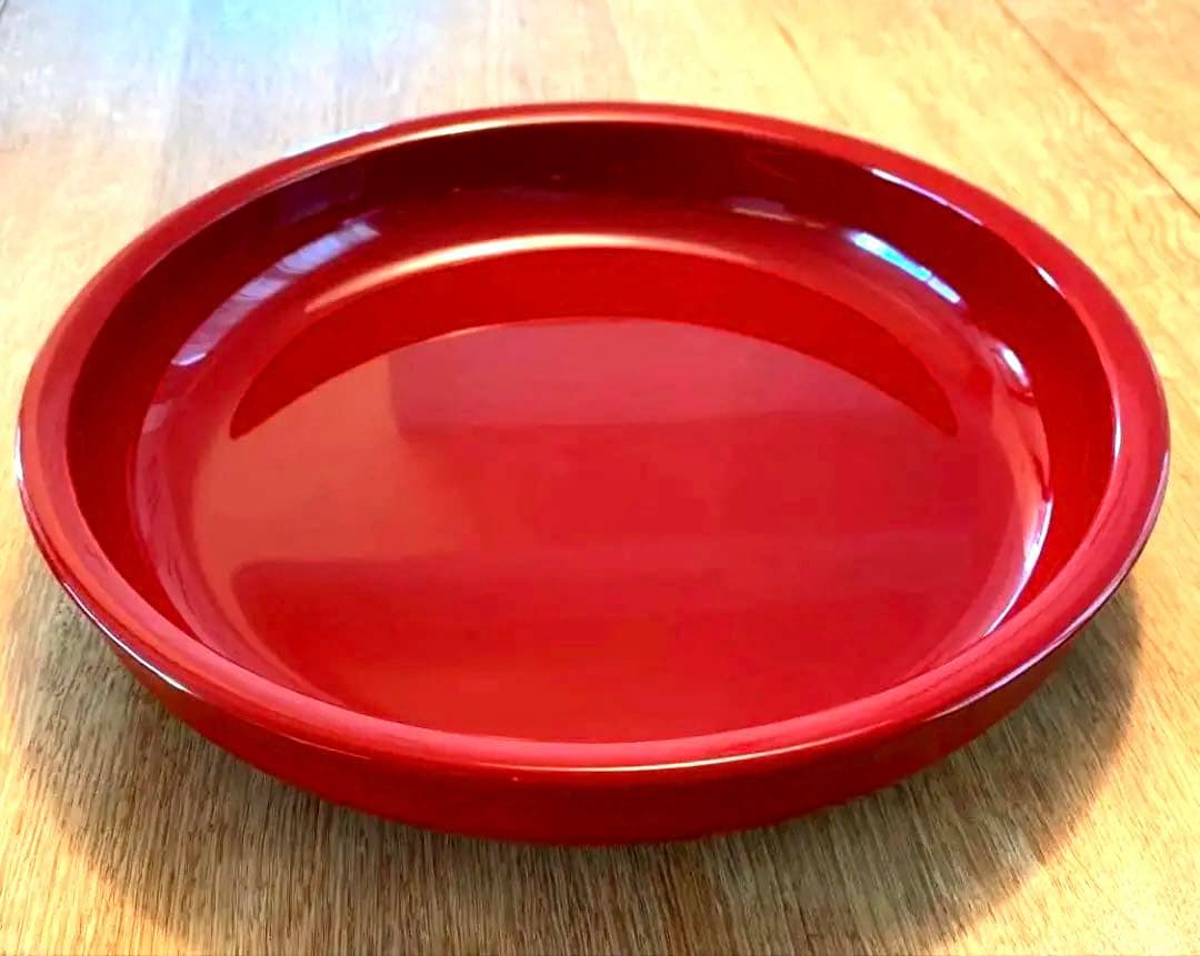 山田平安堂 赤い漆器 丸型盆