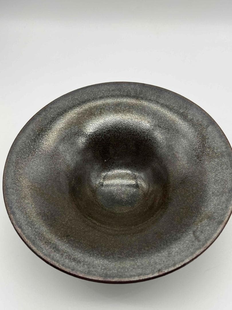 南宋時代　油滴天目茶碗　笠茶盞 旧家蔵出し 唐物　古賞物　時代物(E-69)