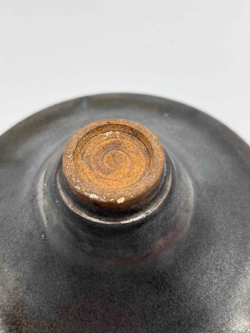 南宋時代　油滴天目茶碗　笠茶盞 旧家蔵出し 唐物　古賞物　時代物(E-69)