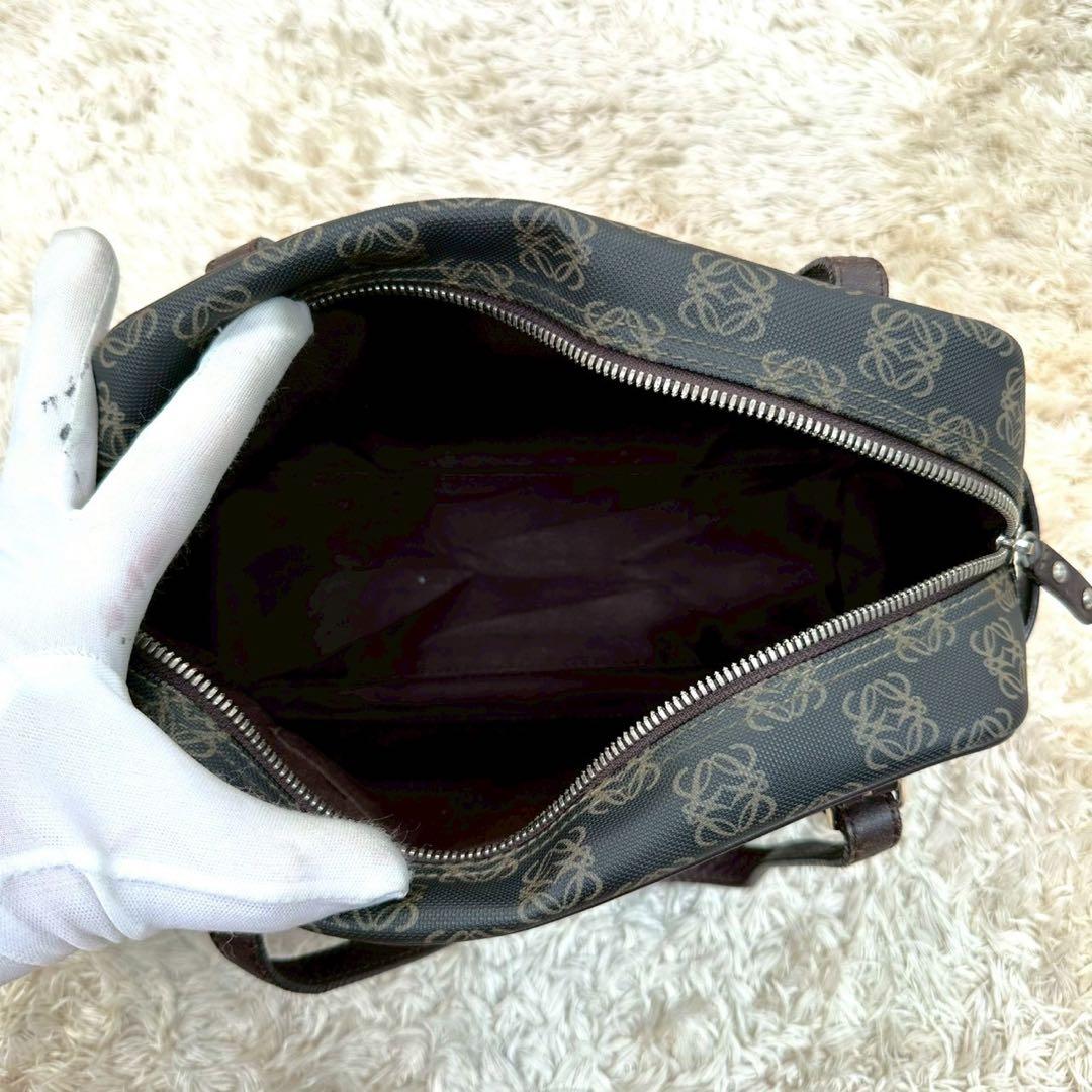 【美品】ロエベ ハンドバッグ ブラウン アナグラム ミニボストンバッグ