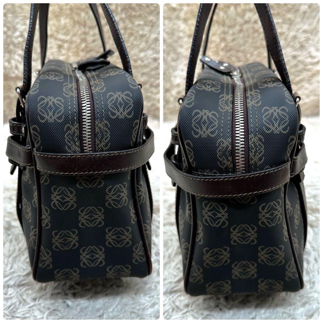 【美品】ロエベ ハンドバッグ ブラウン アナグラム ミニボストンバッグ