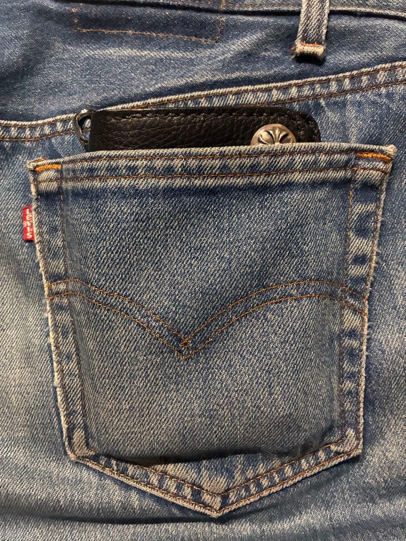 トラッカーウォレット　ミドルサイズ　シルバー925クロスコンチョ　シボ革