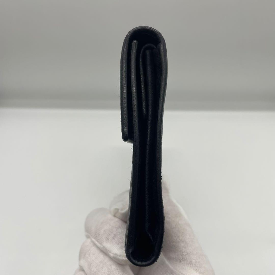 【美品】 PRADA プラダ サフィアーノレザー 折り財布 ブラック w4