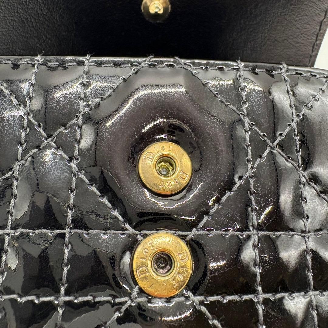 DIOR☆レディ ディオール☆エナメル☆ロータスウォレット☆カナージュ☆財