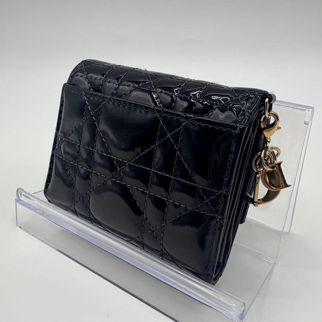 DIOR☆レディ ディオール☆エナメル☆ロータスウォレット☆カナージュ☆財