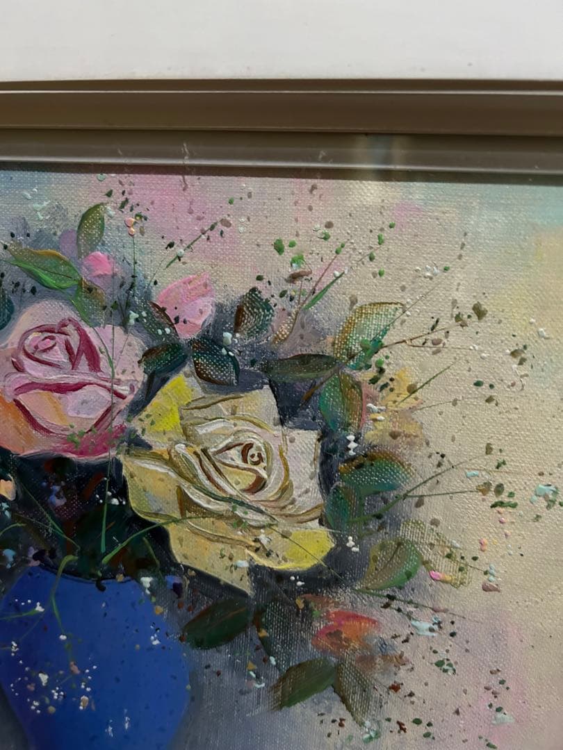 おすすめ　古川　明雄　作品　油絵　薔薇　バラ