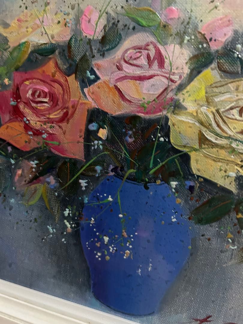 おすすめ　古川　明雄　作品　油絵　薔薇　バラ