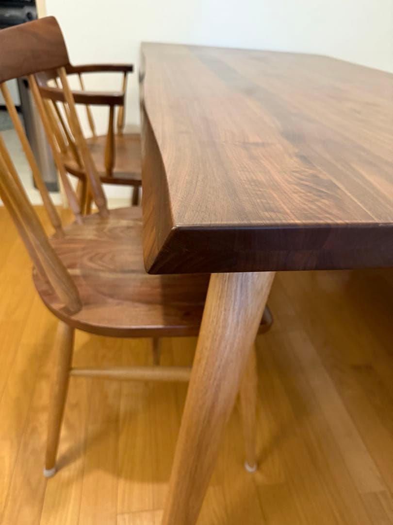 オーク　天然木材ダイニングテーブル　セット
