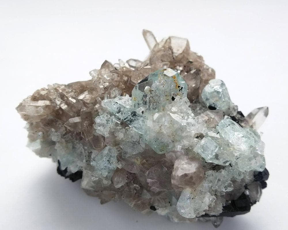 334 宝石質 クラスター アクアマリン スモーキークォーツ トルマリン