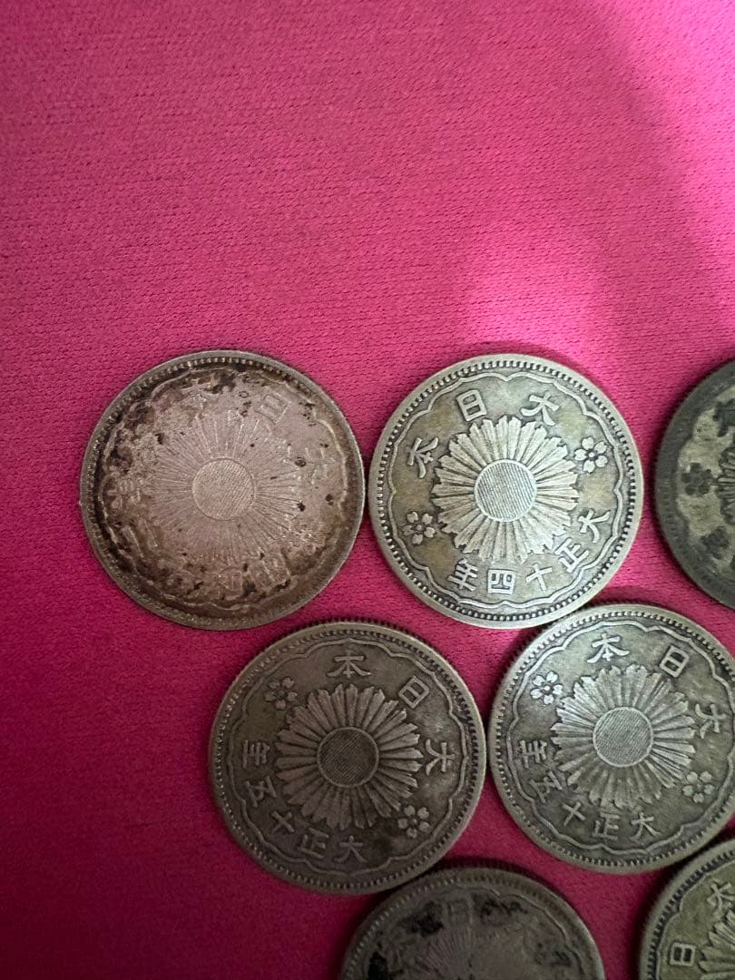 【美品】鳳凰小型50銭 銀貨 大正13•14•15昭和10・12年 10枚セット