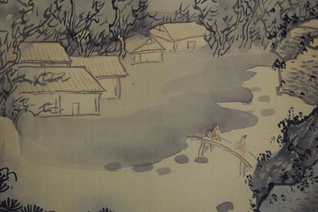 真作/雲章/山水幽居図/大幅/布袋屋掛軸HF-540