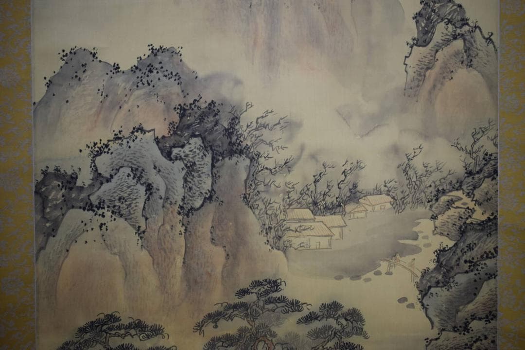 真作/雲章/山水幽居図/大幅/布袋屋掛軸HF-540