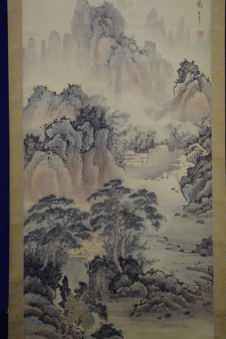 真作/雲章/山水幽居図/大幅/布袋屋掛軸HF-540