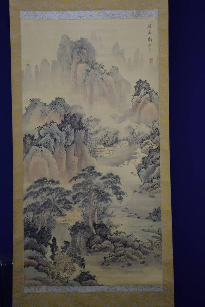 真作/雲章/山水幽居図/大幅/布袋屋掛軸HF-540