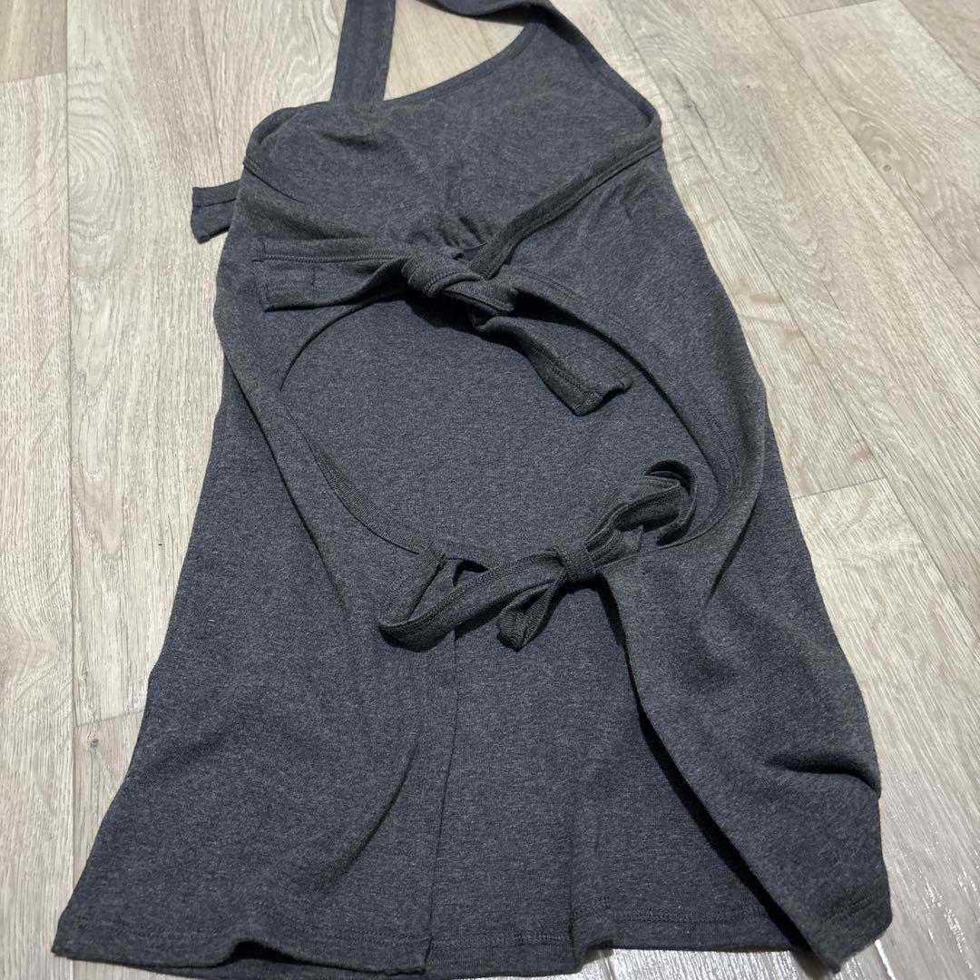 ATTISESSION バックタイ ホルターネックトップス