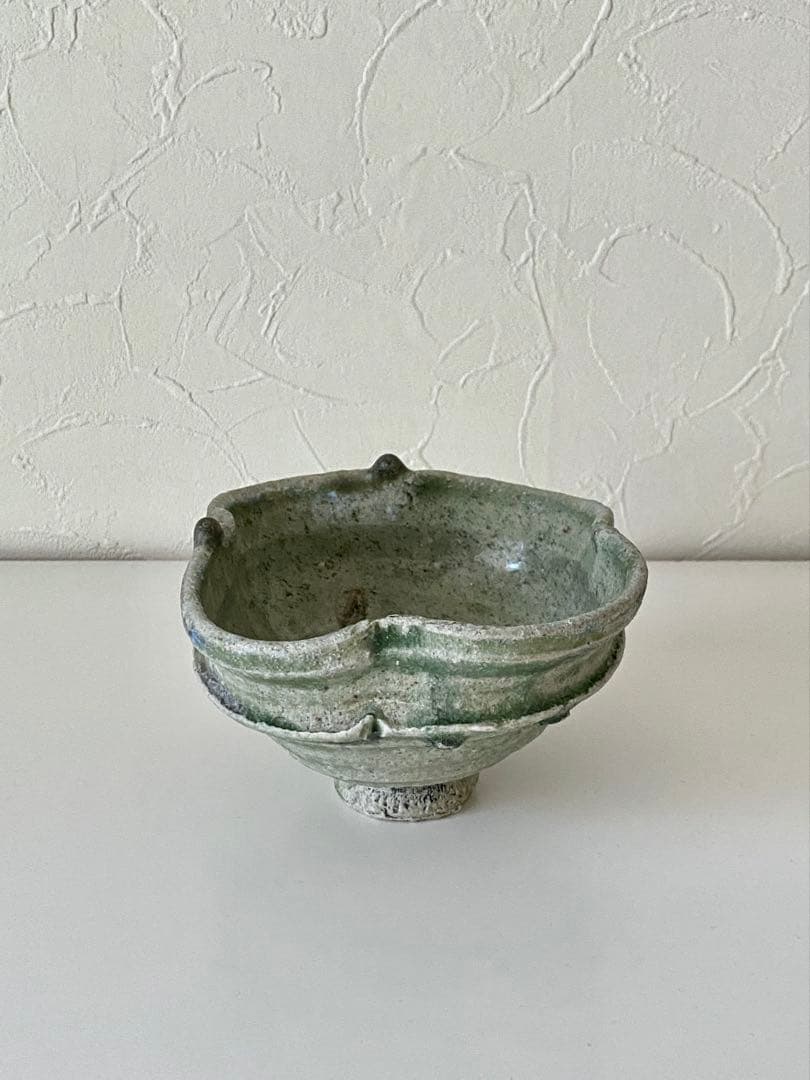 辻村唯　自然釉輪花茶盌