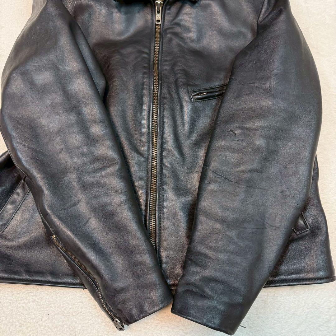 SIZE46 VANSON ENF ライダースジャケット ブラック 大きいサイズ