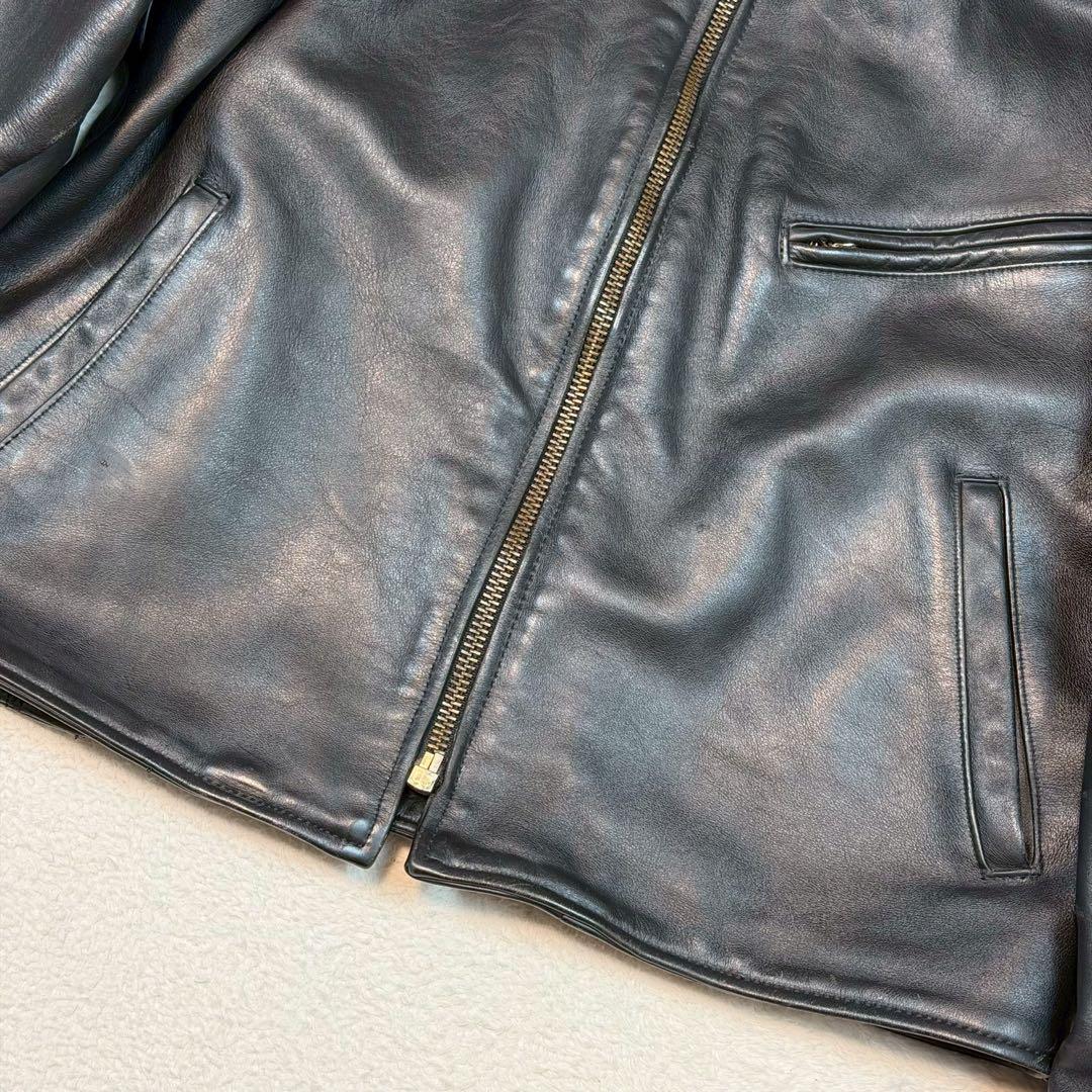 SIZE46 VANSON ENF ライダースジャケット ブラック 大きいサイズ