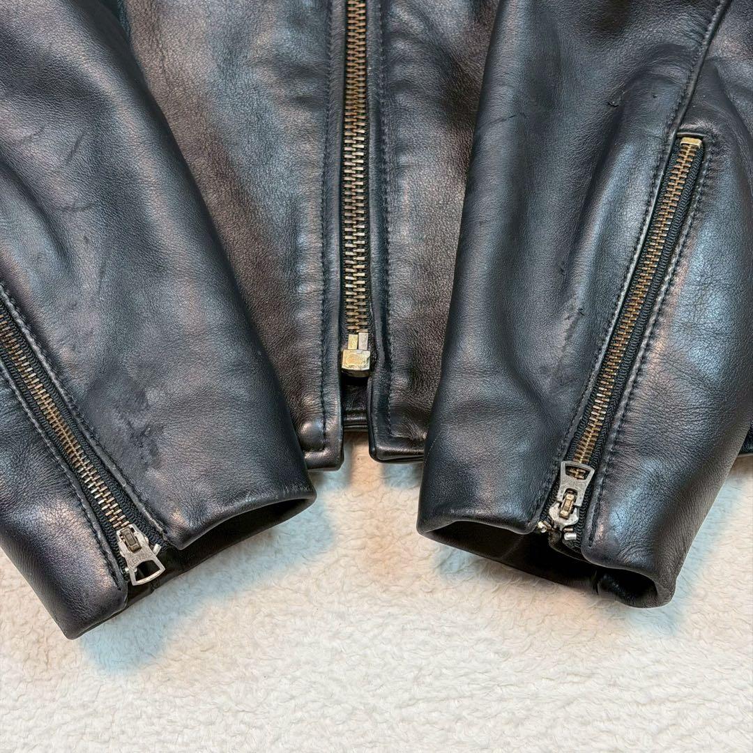 SIZE46 VANSON ENF ライダースジャケット ブラック 大きいサイズ