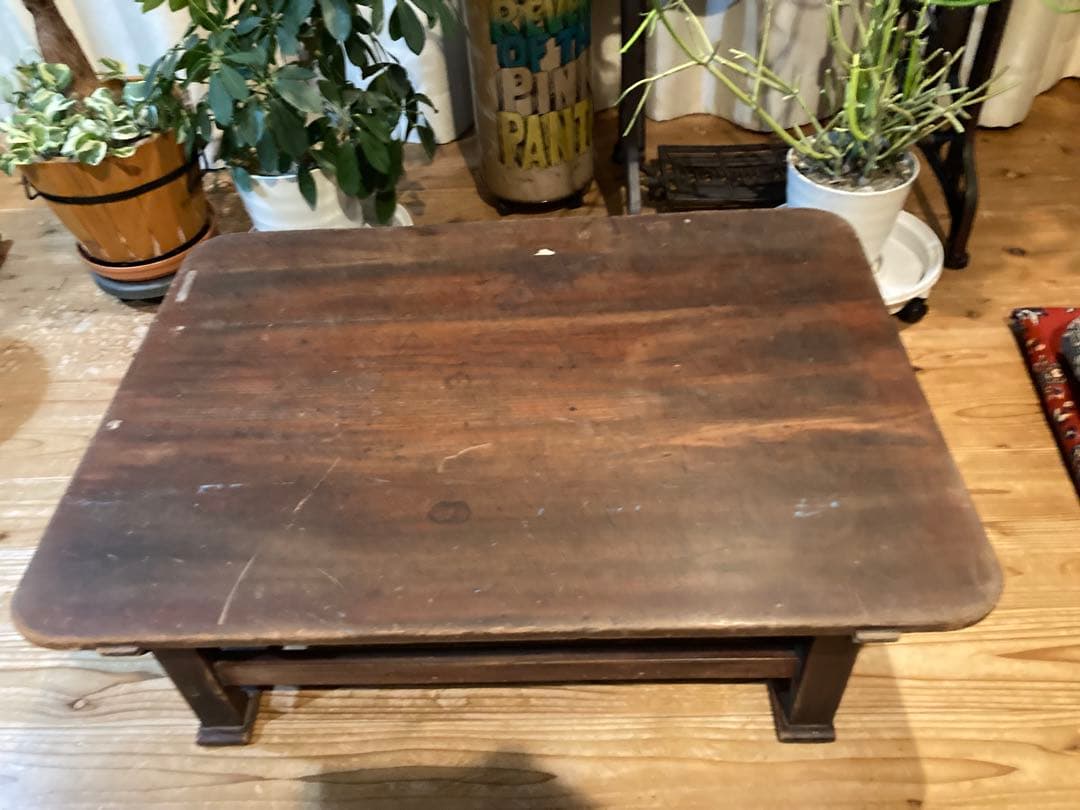 昭和レトロ　木製 文机 古道具 ローテーブル　ガーデニング　花台　置台⑥