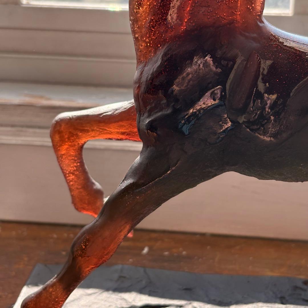 馬 ドームフランス クリスタル ガラス オブジェ 置物 daumfrance