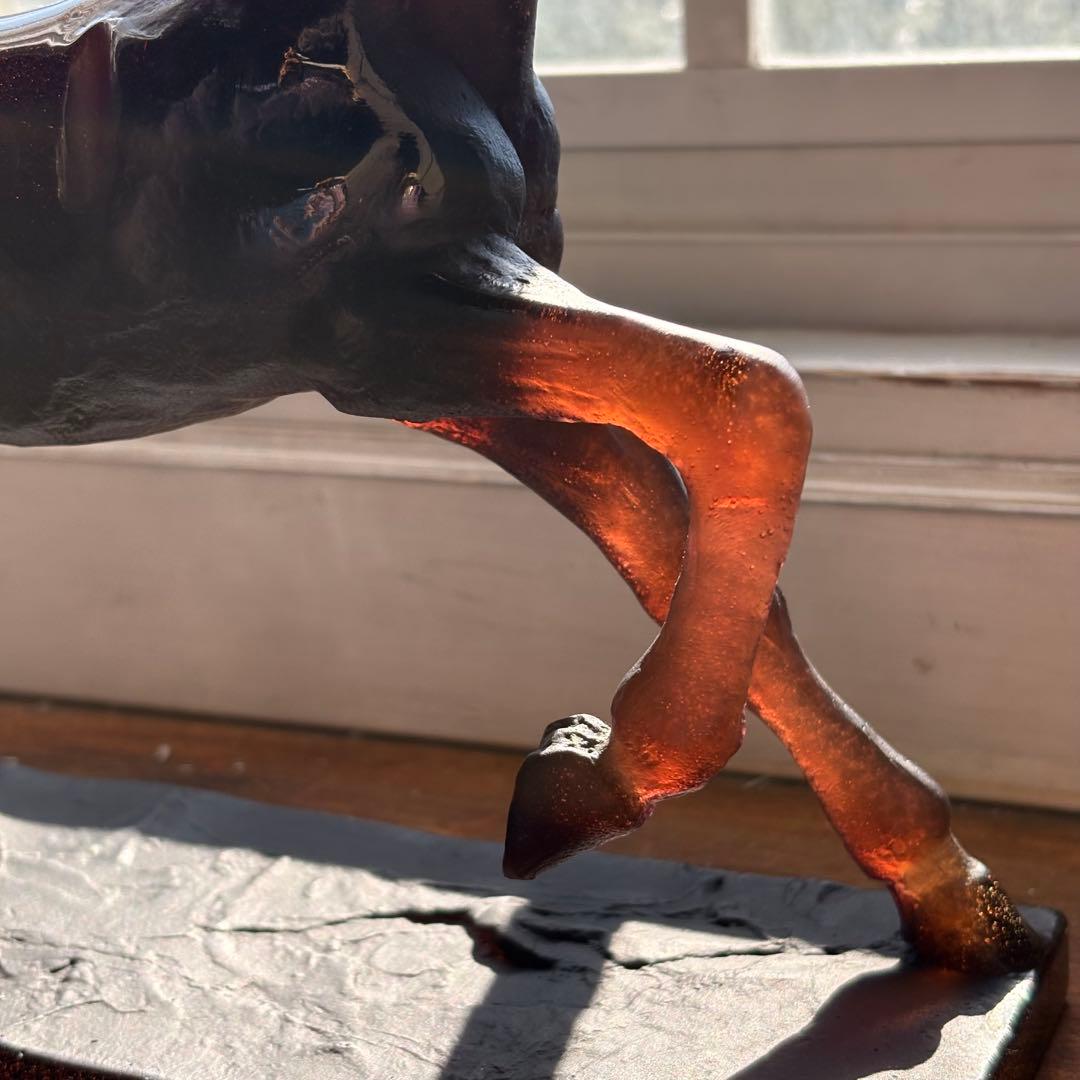 馬 ドームフランス クリスタル ガラス オブジェ 置物 daumfrance