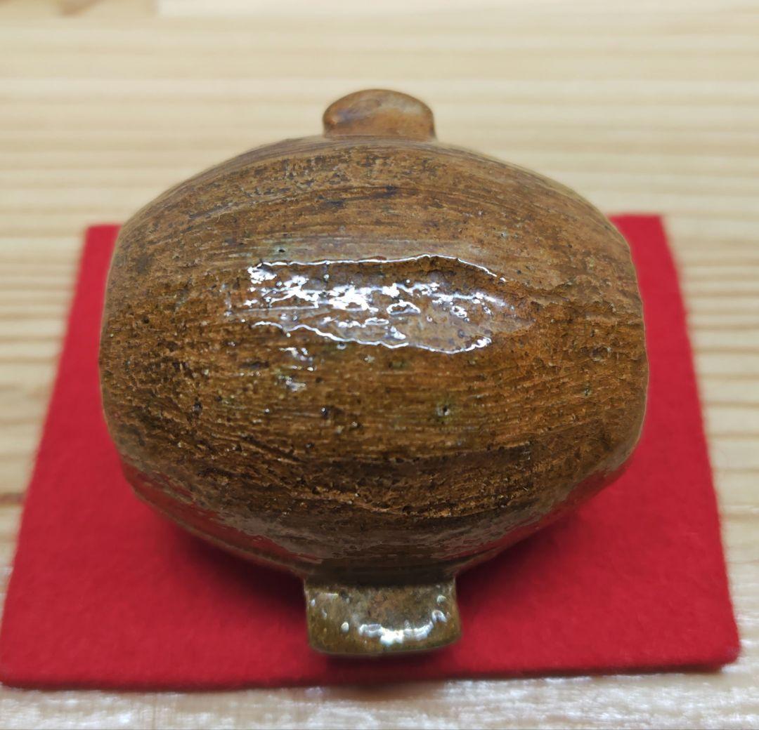 送料込【逢絢亭】茶道具 香合 大樋焼 飴釉 福槌香合 大樋長左衛門 共箱入り