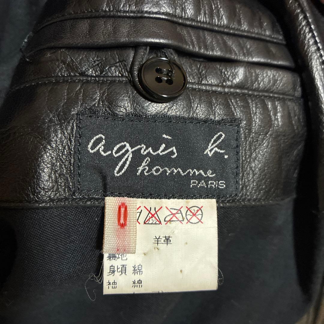 アニエス・ベー・オム LEATHER JACKET サイズ0