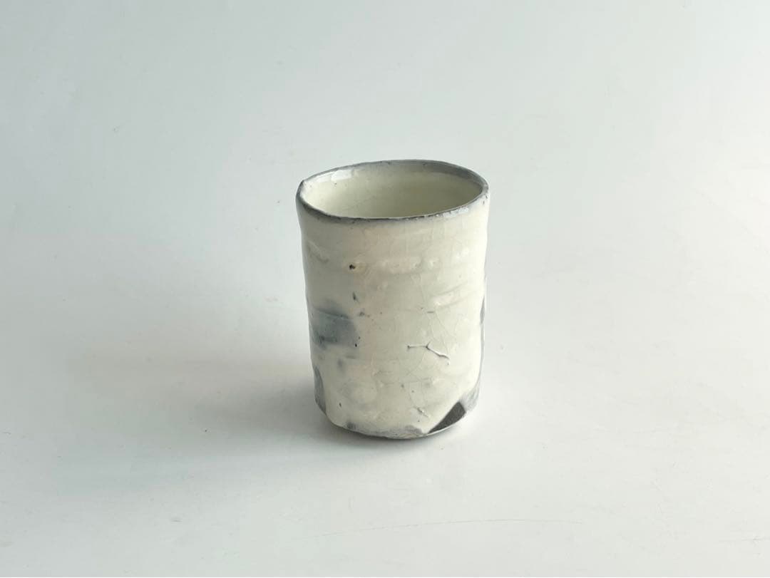 陶芸家　辻村史朗　粉吹　ぐい呑　粉引　酒器　酒杯　筒杯　共箱