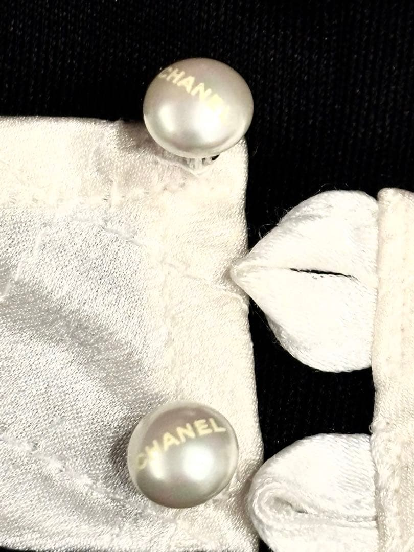 CHANEL 美品　ノースリーブ　トップス　パール　シルク100%