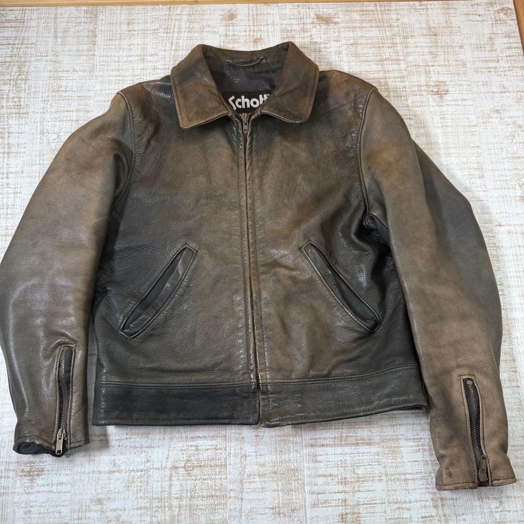 Schott ショットジャケット レザー ジップアップ Mサイズ