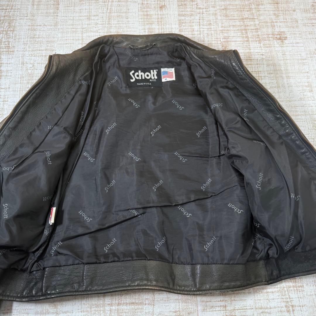 Schott ショットジャケット レザー ジップアップ Mサイズ