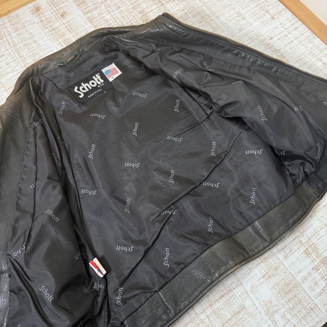 Schott ショットジャケット レザー ジップアップ Mサイズ