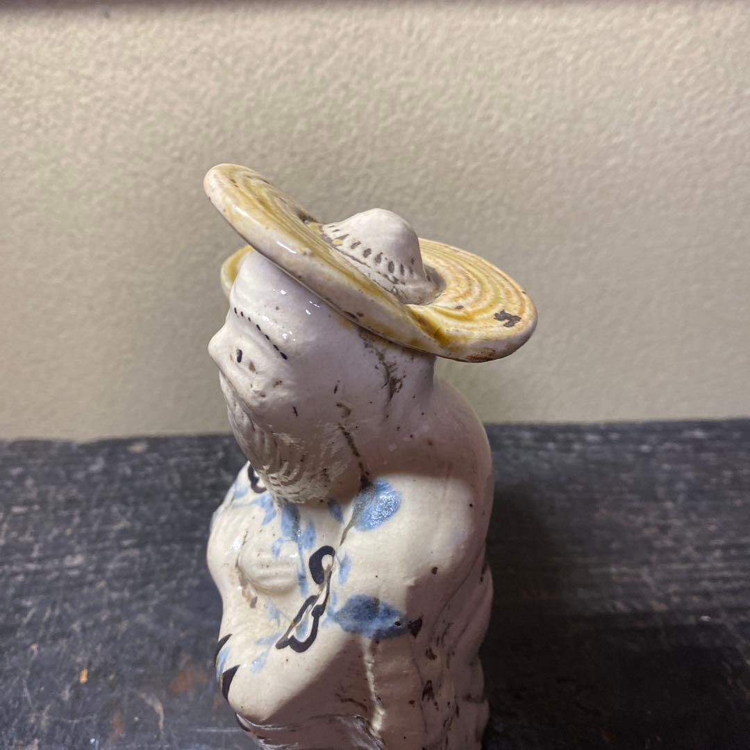 中国古玩変形人物花生14cm9cm6cm