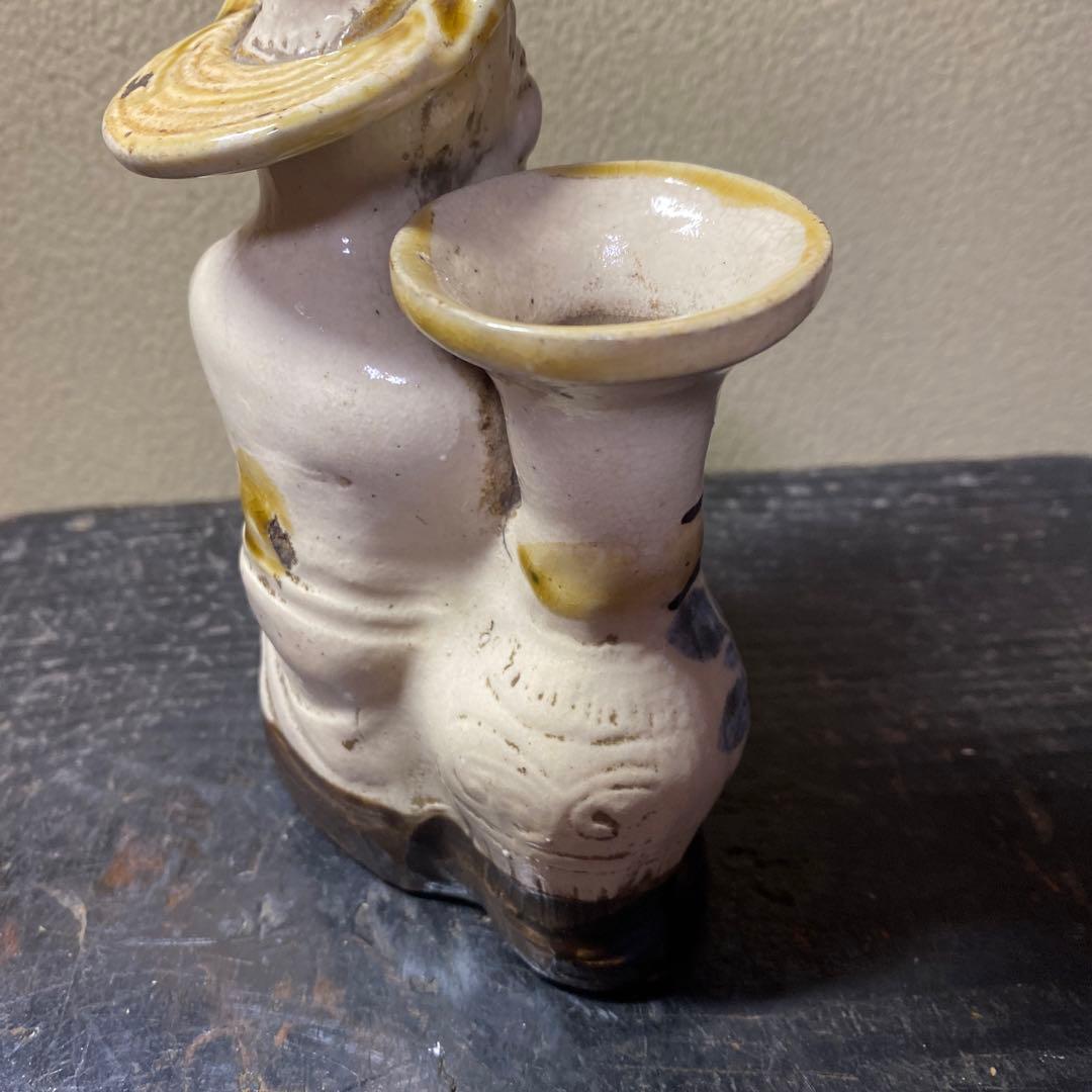 中国古玩変形人物花生14cm9cm6cm