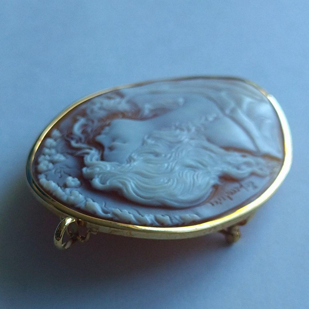 Ali✤作家ものシェルカメオ✤18K『風にふかれて』2ways