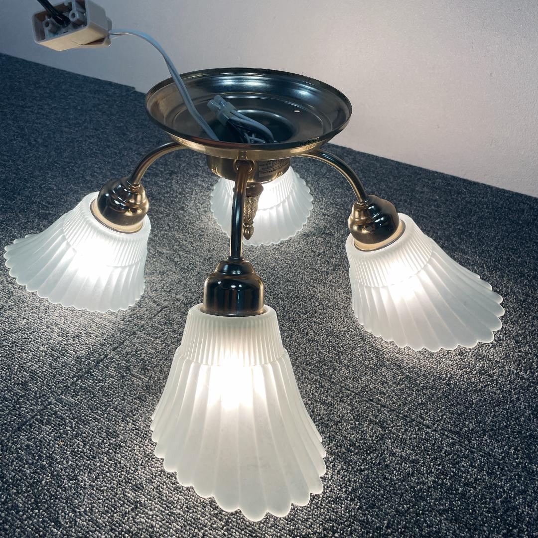 【希少】ナショナル　LB57468T シャンデリア 4灯　ヴィンテージ　レトロ