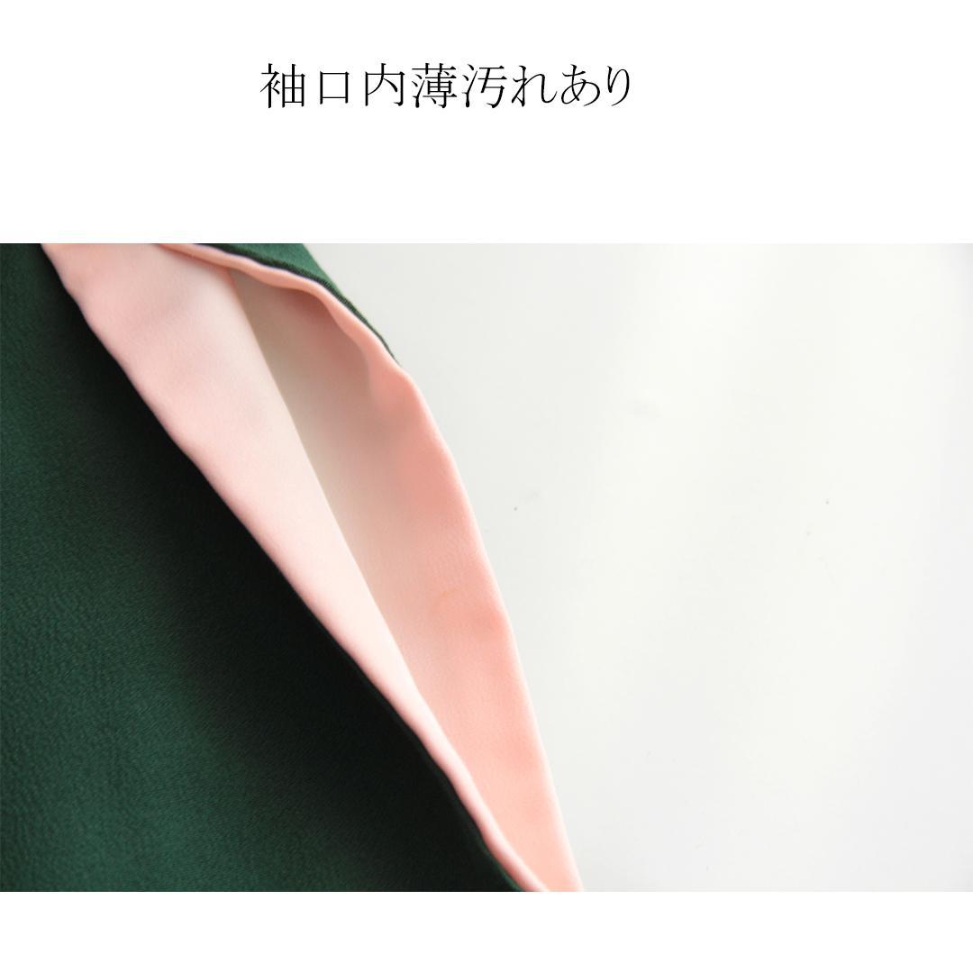 深緑無地/成人式小振袖中振袖単品二尺袖 NF20