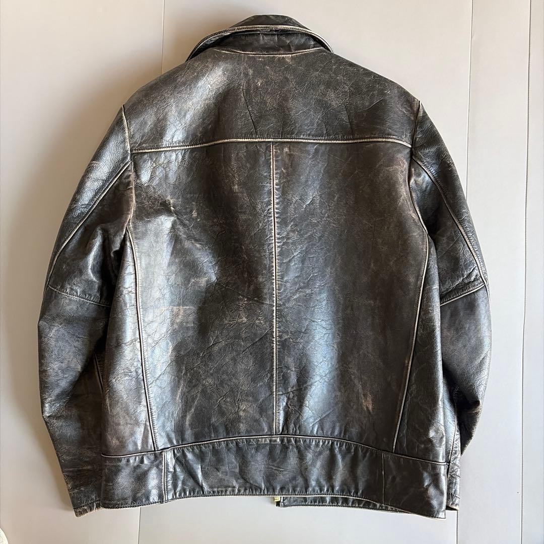 【レア】OLD GAP レザージャケット 茶芯 00s シングルライダース