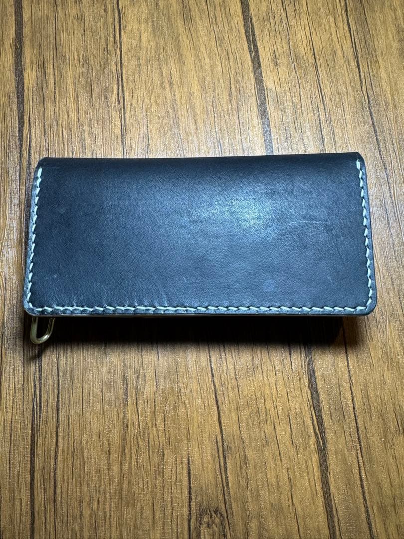 トラッカーウォレット【昭南本ヌメ】　ロング　三層 丘染めブラック